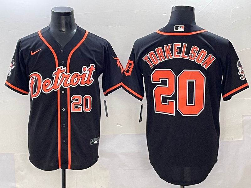 Men 2025 Detroit Tigers #20 Torkelson Black Joint Name Nike MLB Jersey style 1